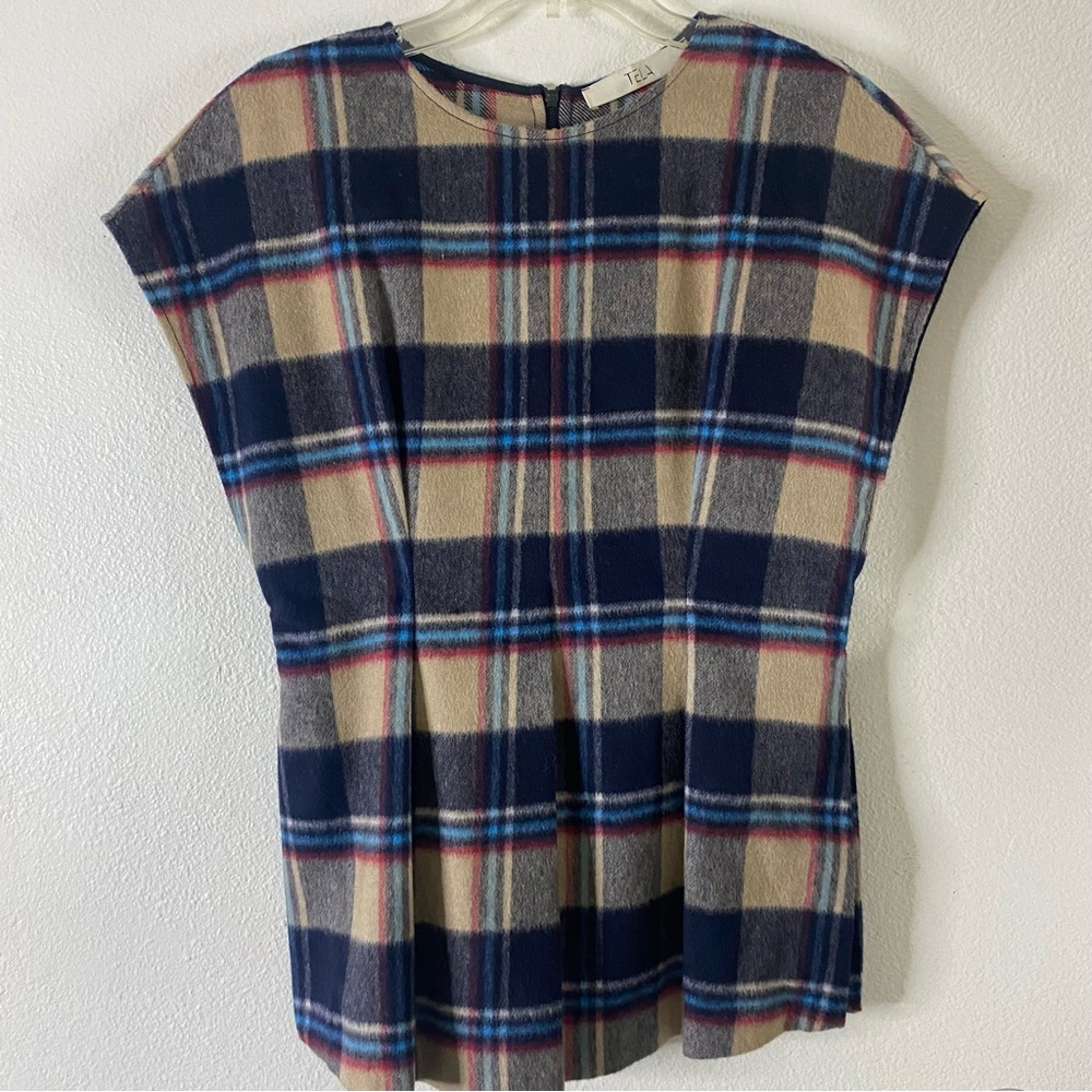 O TELA Plaid Top Womens Size S Blouse
